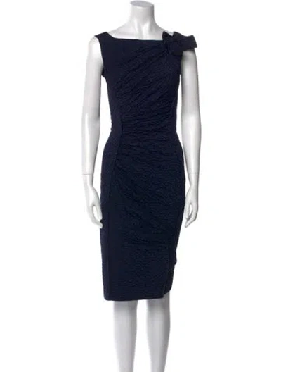 Pre-owned Nina Ricci Square Neckline Knee-length Dress In Blue