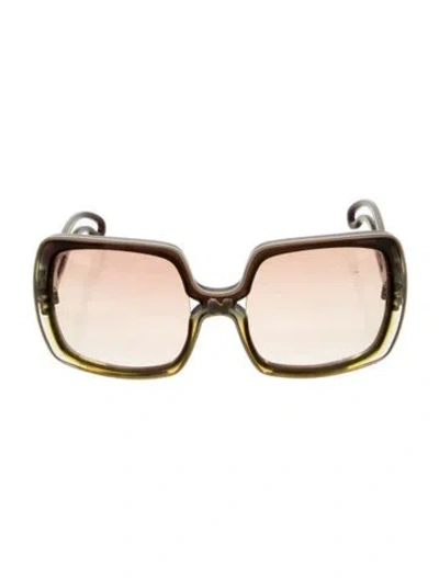 Pre-owned Nina Ricci Square Tinted Sunglasses In Clear/green