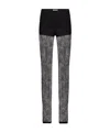 Nina Ricci Sheer Lace High Waist Slim Fit Trousers In Multi