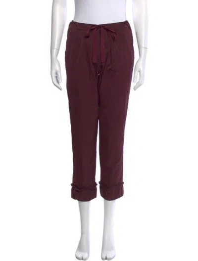 Pre-owned Nina Ricci Straight Leg Pants In Burgundy
