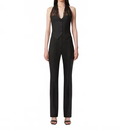 Nina Ricci Straight Pants With Lace Bands In Black