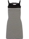 Nina Ricci Stripe-pattern Mini Dress In Black