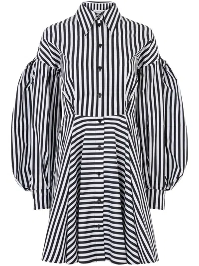 Nina Ricci Stripe-pattern Mini Dress In Blue