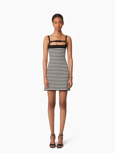 Nina Ricci Striped Knit Dress Xl In Multi