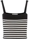 Nina Ricci Striped Knitted Tank Top In Black