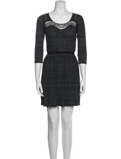 Pre-owned Nina Ricci Striped Mini Dress In Blue