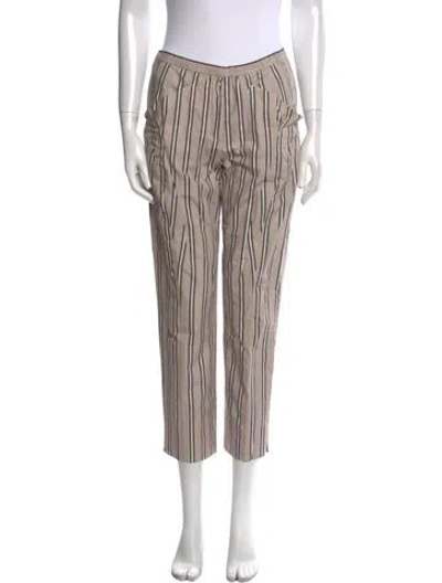 Pre-owned Nina Ricci Striped Skinny Leg Pants In Neutral