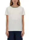 Nina Ricci T-shirt With Embroidered Collar In White
