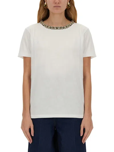 Nina Ricci T-shirt With Embroidered Collar