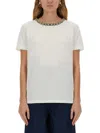 Nina Ricci T-shirt With Embroidered Collar In White