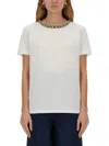 Nina Ricci T-shirt With Embroidered Collar In White