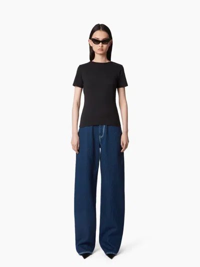 Nina Ricci T-shirt With Plunging Draped Back Xl In Black