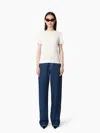 Nina Ricci T-shirt With Plunging Draped Back Xl In White