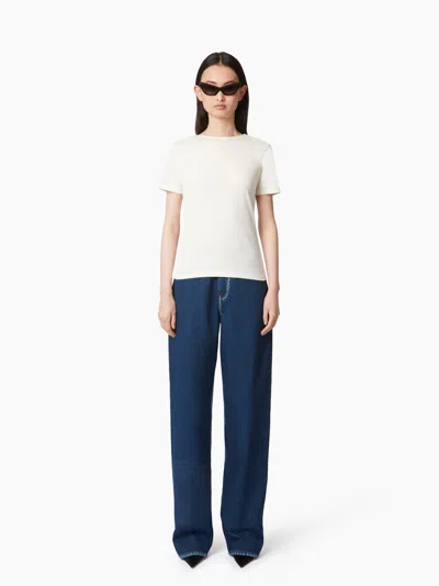 Nina Ricci T-shirt With Plunging Draped Back Xl In Neutral