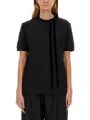 Nina Ricci Short-sleeved T-shirt With Decorative Ribbon Bow Detail In Black