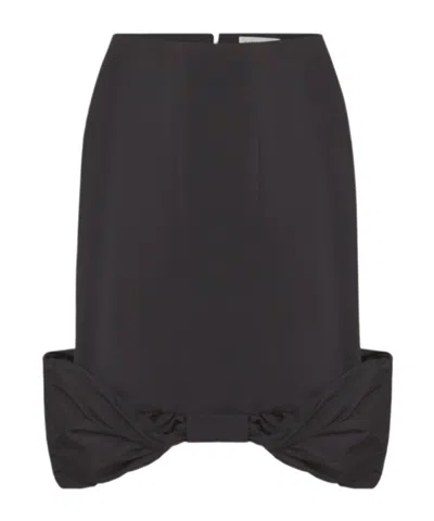 Nina Ricci Bow Detailed Midi-skirt In Black