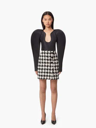 Nina Ricci Taffeta Top With Cocoon Sleeves In Black