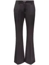 Nina Ricci Tailored Flared Satin Trousers In 黑色