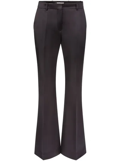 Nina Ricci Tailored Flared Satin Trousers In 黑色