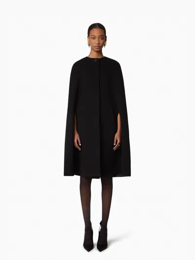 Nina Ricci Tailored Wool Cape In Black