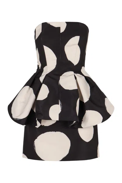 Nina Ricci Bustier Mini-dress With Peplum In Black