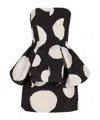 Nina Ricci Techno Taffeta Peplum Dress In Multi