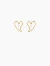 Nina Ricci Thin Heart & Pearls Earrings One Size In Gold