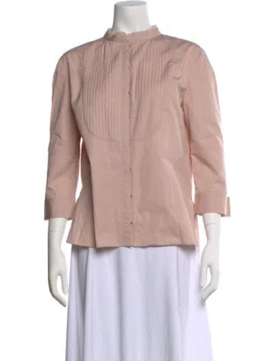 Pre-owned Nina Ricci Three-quarter Sleeve Blouse In Pink