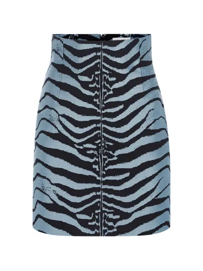 Nina Ricci Tiger-print High-waisted Mini Skirt In Black
