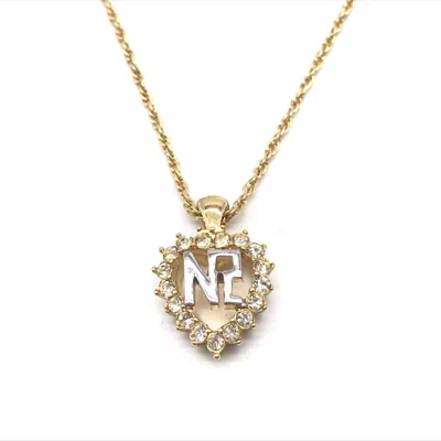 Pre-owned Nina Ricci Tone Pendant Necklace With Heart Women's Design () In Gold