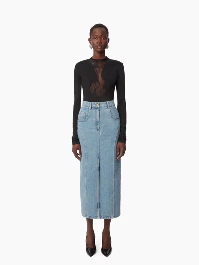 Nina Ricci Top With Lace Inserts In Black