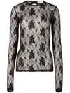 Nina Ricci Floral Lace Backless Top In Black