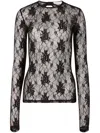 Nina Ricci Floral Lace Backless Top In Black