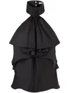 Nina Ricci Halterneck Silk Blend Top In U Noir