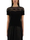 Nina Ricci Slim-fit Top With Delicate Lace Insert