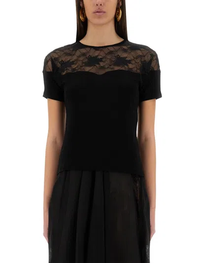 NINA RICCI NINA RICCI TOP WITH LACE INSERT
