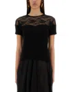 Nina Ricci Slim-fit Top With Delicate Lace Insert