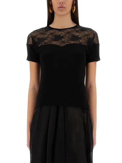 NINA RICCI NINA RICCI TOP WITH LACE INSERT