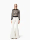 Nina Ricci Transparent Striped Sweatshirt In Blue