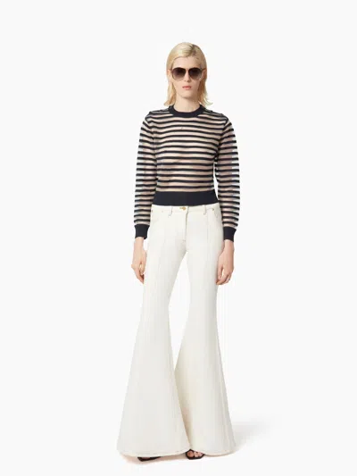 NINA RICCI TRANSPARENT STRIPED SWEATER