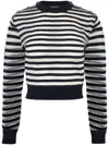 Nina Ricci Transparent Striped Sweatshirt In White