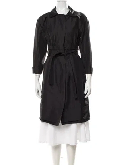 Pre-owned Nina Ricci Trench Coat In Black