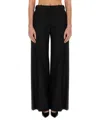 Nina Ricci Straight Wool Blend Trousers With High Waist In Black