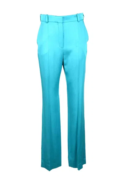 Nina Ricci Turquoise Trousers With Fluid Drape In Blue