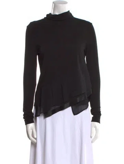 Pre-owned Nina Ricci Turtleneck Long Sleeve Sweatshirt In Black