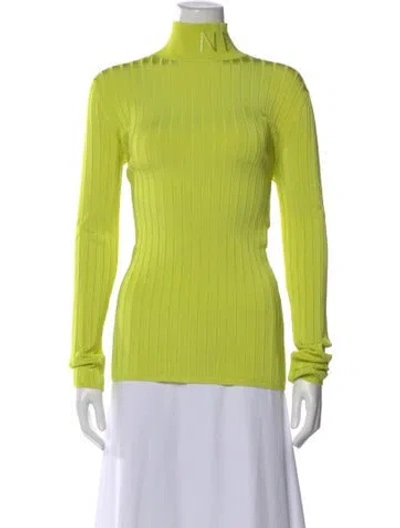 Pre-owned Nina Ricci Turtleneck Long Sleeve Top W/ Tags In Green