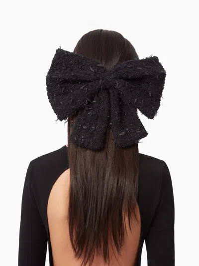 Nina Ricci Tweed Bow Hair Clip Tu In Black