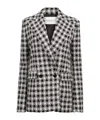 Nina Ricci Tweed Check Double-breasted Jacket In Black