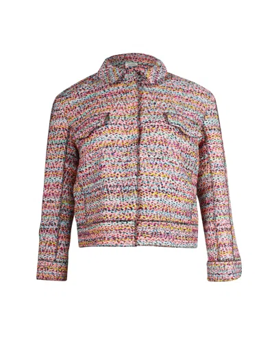 Nina Ricci Tweed Cropped Jacket In Multicolor Polyamide