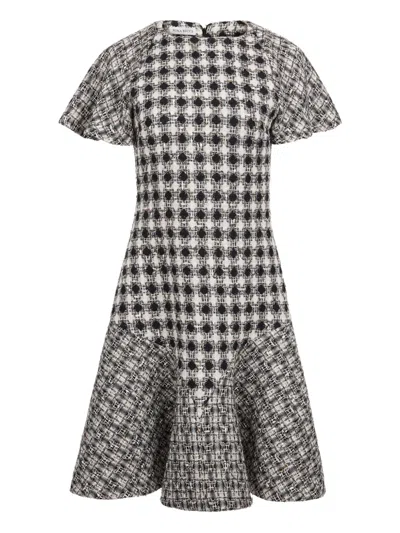 Nina Ricci Tweed Flared-hem Mini Dress In Multi